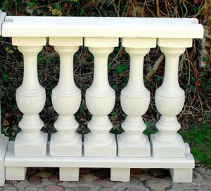 Casa Padrino Jugendstil Balustrade Wei� 100 x 25 x H. 85 cm - Massives Stein Gel�nder aus feinstem Beton - Garten & Terrassen Balustraden