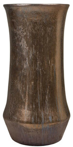 Casa Padrino Jugendstil Blumentopf Bronzefarben  43 x H. 87 cm - Handgefertigter runder Terracotta Pflanzentopf - Garten & Terrassen Deko Accessoires