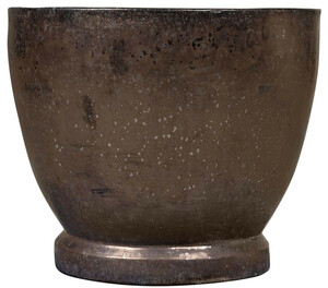 Casa Padrino Jugendstil Blumentopf Schwarz / Bronze  52 x H. 43 cm - Handgefertigter runder Terracotta Pflanzentopf - Garten & Terrassen Deko Accessoires