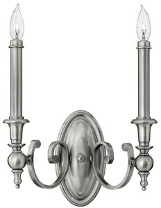 Casa Padrino Barock Doppel Wandleuchte Antik Silber 34,9 x 16,5 x H. 38,1 cm - Elegante Hotel & Restaurant Wandlampe - Barock & Jugendstil Wandleuchten