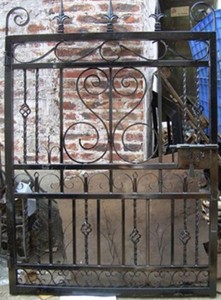 Casa Padrino Jugendstil Eingangstor Antik Schwarz 111 x H. 159,5 cm - Gartentor - Metalltor - Barock & Jugendstil Garten Accessoires