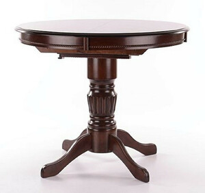 Casa Padrino Jugendstil Esstisch Dunkelbraun 90-125 x 90 x H. 75 cm - Runder ausziehbarer Massivholz K�chentisch - Esszimmer M�bel