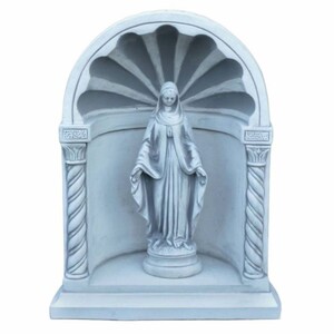 Casa Padrino Jugendstil Garten Deko Beton Kapelle mit Skulptur Grau H. 66 cm