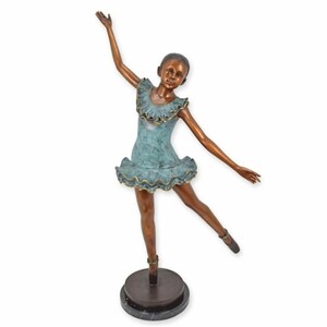 Casa Padrino Jugendstil Bronze Deko Skulptur Ballerina H. 130 cm - Gro�e Bronze Figur