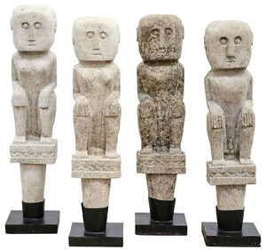 Casa Padrino Luxus Deko Antik Stil Naturstein Statuen Set - Stein Skulpturen - Stein Figuren - Wohnzimmer Deko - B�ro Deko - Deko Accessoires - Luxus M�bel