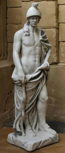 Casa Padrino Garten Deko Skulptur R�mischer Soldat Grau H. 146 cm - Stein Figur - Garten Figur - XXL Figur - Garten Skulptur - Stein Skulptur - XXL Skulptur - R�mische Garten Deko Accessoires