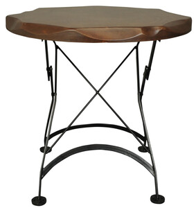 Casa Padrino Jugendstil Garten Esstisch Braun / Schwarz - Verschiedene Gr��en - Klappbarer Metall Gartentisch mit Massivholz Tischplatte - Gastronomie & Garten M�bel