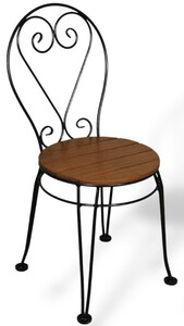 Casa Padrino Jugendstil Garten Stuhl Schwarz / Dunkelbraun 40 x 40 x H. 92 cm - Nostalgischer Gartenstuhl - Nostalgische Jugendstil Schmiedeeisen Garten & Terrassen M�bel