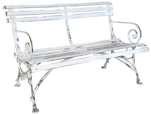 Casa Padrino Jugendstil Gartenbank 120 cm - Verschiedene Farben - Handgefertigte Schmiedeeisen Bank - Sitzbank - Gartenm�bel