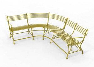 Casa Padrino Jugendstil Gartenbank 250 x 210 x H. 90 cm - Verschiedene Farben - Gebogene Schmiedeeisen Bank mit Pferdehuf F��en - Jugendstil Schmiedeeisen Garten & Terrassen M�bel