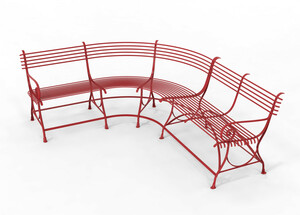 Casa Padrino Jugendstil Gartenbank 250 x 210 x H. 90 cm - Verschiedene Farben - Gebogene Schmiedeeisen Bank mit Pferdehuf F��en - Jugendstil Schmiedeeisen Garten & Terrassen M�bel