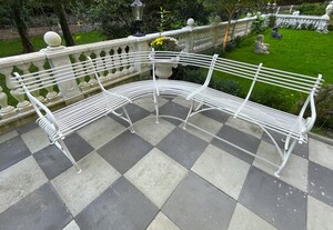 Casa Padrino Jugendstil Gartenbank 250 x 210 x H. 90 cm - Gebogene Schmiedeeisen Bank  - Jugendstil 