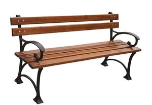 Casa Padrino Jugendstil Parkbank Braun / Schwarz 150 x 44 x H. 73 cm - Gartenbank mit Armlehnen - Gartenm�bel