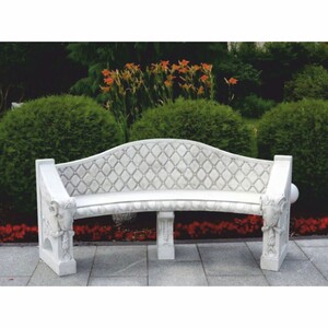 Casa Padrino Barock Beton Gartenbank Grau 196 cm - Barock Garten & Terrassen M�bel