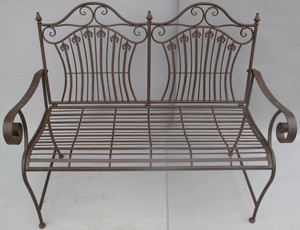 Casa Padrino Jugendstil Gartenbank Rustikal Braun 120 x 58 x H. 97 cm - Nostalgische Sitzbank - Garten & Terrassen M�bel