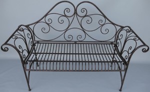Casa Padrino Jugendstil Gartenbank Antik Braun 137 x 49 x H. 96 cm - Nostalgische Sitzbank - Garten & Terrassen M�bel