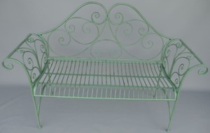 Casa Padrino Jugendstil Gartenbank Rustikal Gr�n 137 x 49 x H. 96 cm - Nostalgische Sitzbank - Garten & Terrassen M�bel