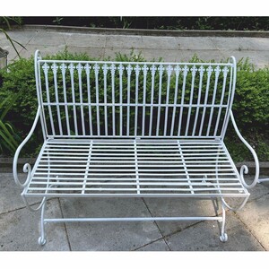 Casa Padrino Jugendstil Gartenbank Wei� 103,5 cm - Barock & Jugendstil Garten M�bel