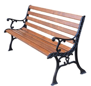 Casa Padrino Jugendstil Gartenbank mit Armlehnen Braun / Schwarz 150 x 40 x H. 78 cm - Parkbank - Sitzbank - Gartenm�bel 