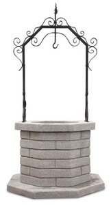 Casa Padrino Jugendstil Gartenbrunnen Grau / Schwarz 119 x 119 x H. 213 cm