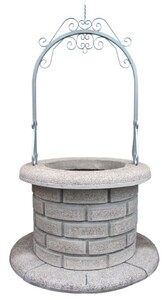 Casa Padrino Jugendstil Gartenbrunnen Grau / Silber  130 x H. 220 cm