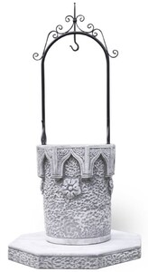 Casa Padrino Jugendstil Gartenbrunnen Grau / Schwarz 110 x 110 x H. 195 cm