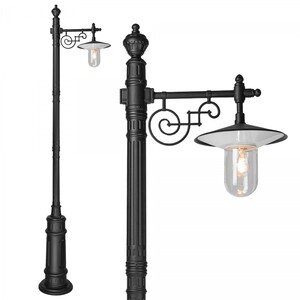 Casa Padrino Jugendstil Gartenlaterne 31 x H. 250 cm - Schwarz - Nostalgische Wetterfeste Au�enleuchte