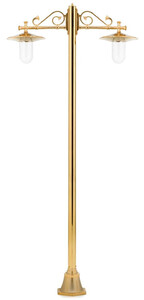 Casa Padrino Luxus Jugendstil Gartenlaterne Gold 103 x 30 x H. 220 cm - Aluminium Garten Stehleuchte - Nostalgische Outdoor Beleuchtung - Luxus Qualit�t - Made in Italy