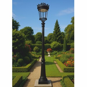 Casa Padrino Jugendstil Gartenlaterne Schwarz H. 336 cm - Au�enbeleuchtung