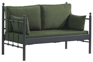 Casa Padrino Jugendstil Gartensofa Schwarz / Dunkelgr�n 140 x 70 x H. 92 cm - Garten Sofa - Terrassen Sofa - Jugendstil Garten & Terrassen M�bel