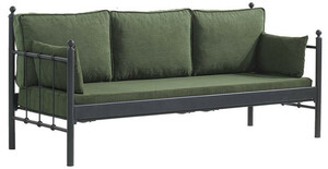 Casa Padrino Jugendstil Gartensofa Schwarz / Dunkelgr�n 200 x 70 x H. 92 cm - Garten Sofa - Terrassen Sofa - Jugendstil Garten & Terrassen M�bel