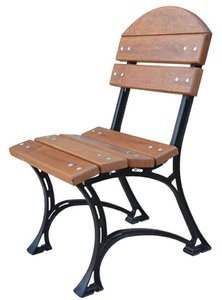 Casa Padrino Jugendstil Erlenholz Gusseisen Gartenstuhl Braun / Schwarz 40 x 48 x H. 85 cm - Gartenm�bel