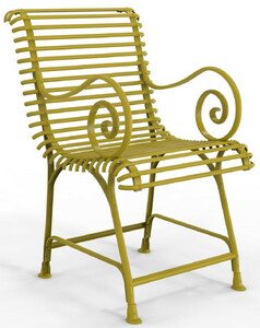 Casa Padrino Jugendstil Gartenstuhl mit Armlehnen 57 x 72 x H. 95,4 cm - Verschiedene Farben - Schmiedeeisen Garten & Terrassen Stuhl - Jugendstil Garten & Terrassen M�bel