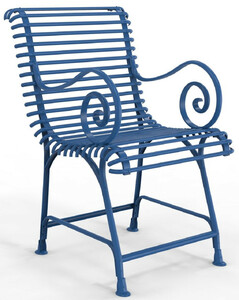 Casa Padrino Jugendstil Gartenstuhl mit Armlehnen 57 x 72 x H. 95,4 cm - Verschiedene Farben - Schmiedeeisen Garten & Terrassen Stuhl - Jugendstil Garten & Terrassen M�bel