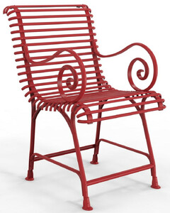 Casa Padrino Jugendstil Gartenstuhl mit Armlehnen 57 x 72 x H. 95,4 cm - Verschiedene Farben - Schmiedeeisen Garten & Terrassen Stuhl - Jugendstil Garten & Terrassen M�bel