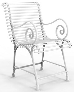 Casa Padrino Jugendstil Gartenstuhl mit Armlehnen 57 x 72 x H. 95,4 cm - Verschiedene Farben - Schmiedeeisen Garten & Terrassen Stuhl - Jugendstil Garten & Terrassen M�bel