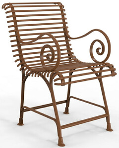 Casa Padrino Jugendstil Gartenstuhl mit Armlehnen 57 x 72 x H. 95,4 cm - Verschiedene Farben - Schmiedeeisen Garten & Terrassen Stuhl - Jugendstil Garten & Terrassen M�bel