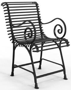 Casa Padrino Jugendstil Gartenstuhl mit Armlehnen 57 x 72 x H. 95,4 cm - Verschiedene Farben - Schmiedeeisen Garten & Terrassen Stuhl - Jugendstil Garten & Terrassen M�bel