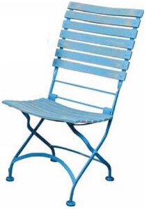 Casa Padrino Jugendstil Gartenstuhl Antik Hellblau H. 95 cm - Jugendstil Garten M�bel