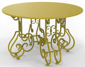 Casa Padrino Jugendstil Gartentisch  120 x H. 73,5 cm - Verschiedene Farben - Runder Schmiedeeisen Garten & Terrassen Tisch - Jugendstil Schmiedeeisen Garten & Terrassen M�bel