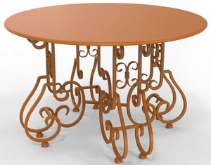 Casa Padrino Jugendstil Gartentisch  120 x H. 73,5 cm - Verschiedene Farben - Runder Schmiedeeisen Garten & Terrassen Tisch - Jugendstil Schmiedeeisen Garten & Terrassen M�bel