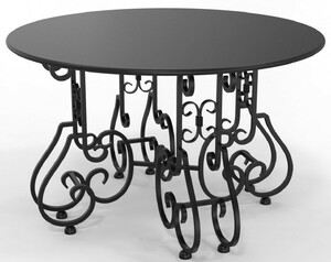 Casa Padrino Jugendstil Gartentisch  120 x H. 73,5 cm - Verschiedene Farben - Runder Schmiedeeisen Garten & Terrassen Tisch - Jugendstil Schmiedeeisen Garten & Terrassen M�bel