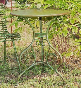 Casa Padrino Jugendstil Gartentisch Antik Grn  80 x H. 70 cm - Handgefertigter Schmiedeeisen Tisch - Nostalgische Schmiedeeisen Garten & Terrassen Mbel