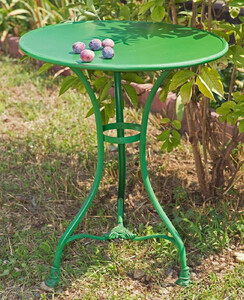 Casa Padrino Jugendstil Gartentisch Antik Gr�n  60 x H. 70 cm - Handgefertigter Schmiedeeisen Tisch - Nostalgische Schmiedeeisen Garten & Terrassen M�bel