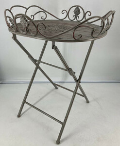 Casa Padrino Jugendstil Gartentisch Antik Grau 62 x 49 x H. 70 cm - Nostalgischer Metall Tisch - Nostalgische Metall Garten & Terrassen M�bel