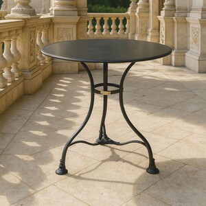 Casa Padrino Jugendstil Gartentisch Schwarz  60 x H. 70 cm - Nostalgische Garten M�bel