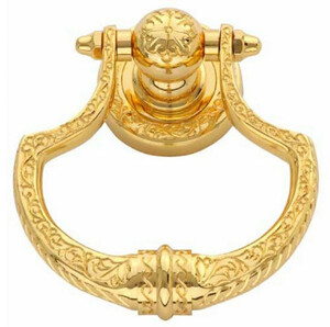 Casa Padrino Luxus Barock T�rklopfer Gold 11 x H. 14 cm - Messing T�rklopfer mit 24 Karat Vergoldung - Barock Wohnaccessoires