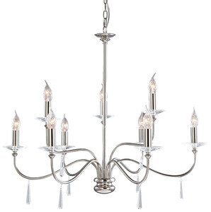 Casa Padrino Jugendstil Kristall Kronleuchter Silber  82 x H. 75 cm - Runder Metall Kronleuchter - Barock & Jugendstil Wohnzimmer Kronleuchter - Barock & Jugendstil Leuchten