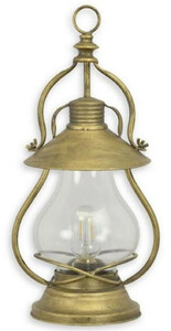 Casa Padrino Jugendstil Laterne Antik Gold 22,3 x 19 x H. 46,5 cm - Zinn Tischlaterne mit Tragegriff - Deko Accessoires