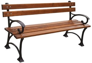 Casa Padrino Jugendstil Parkbank Braun / Schwarz 180 x 44 x H. 73 cm - Gartenbank mit Armlehnen - Gartenm�bel